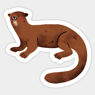 Otter Painting Hand Drawn Sticker